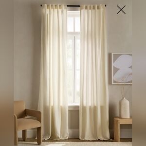 Quince Linen Ivory Filtering Curtains, 96" x 108"- 1 Panel (Y8)